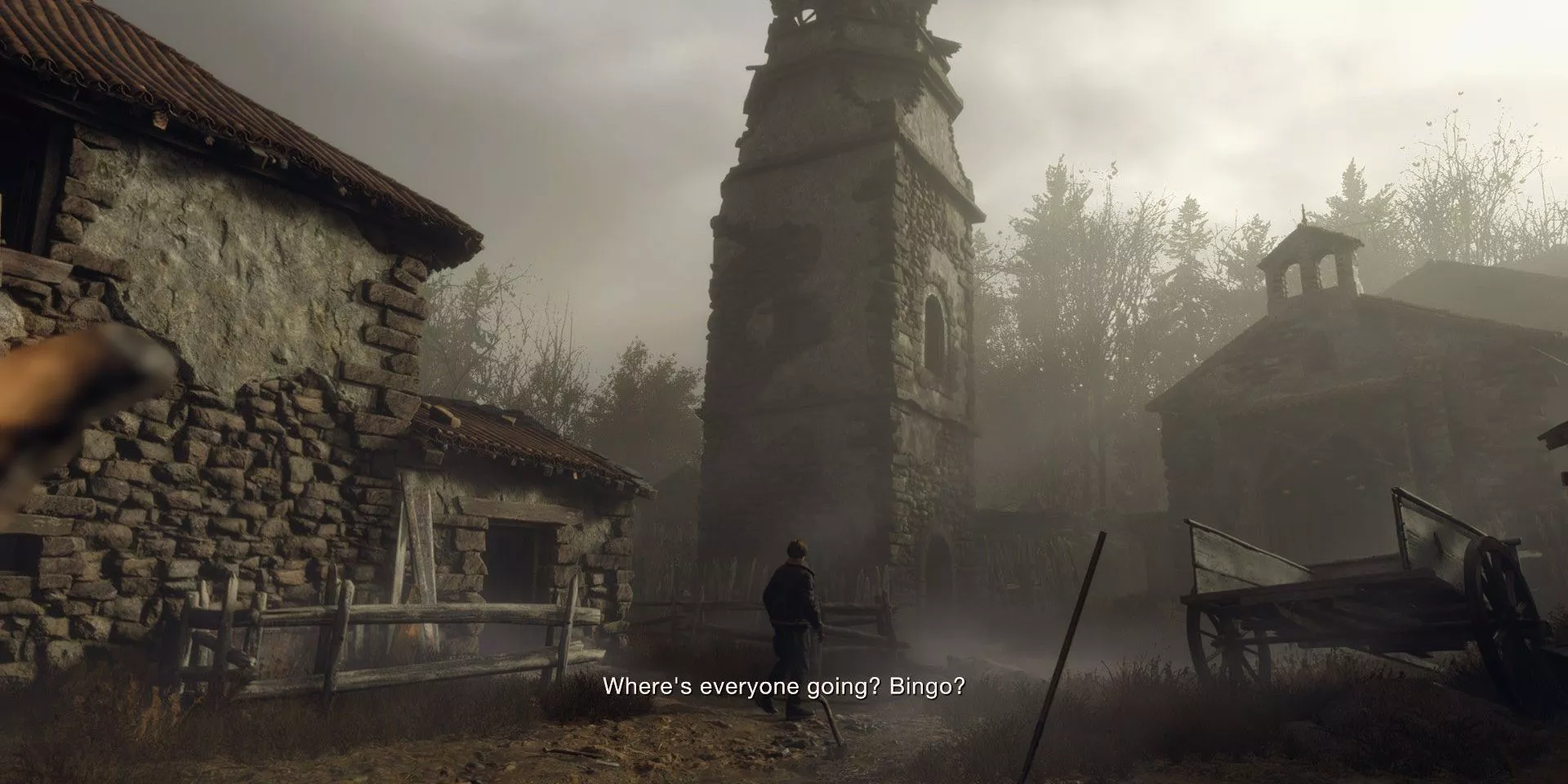 Leon in Resident Evil 4 Remake doing one of his classic one liners