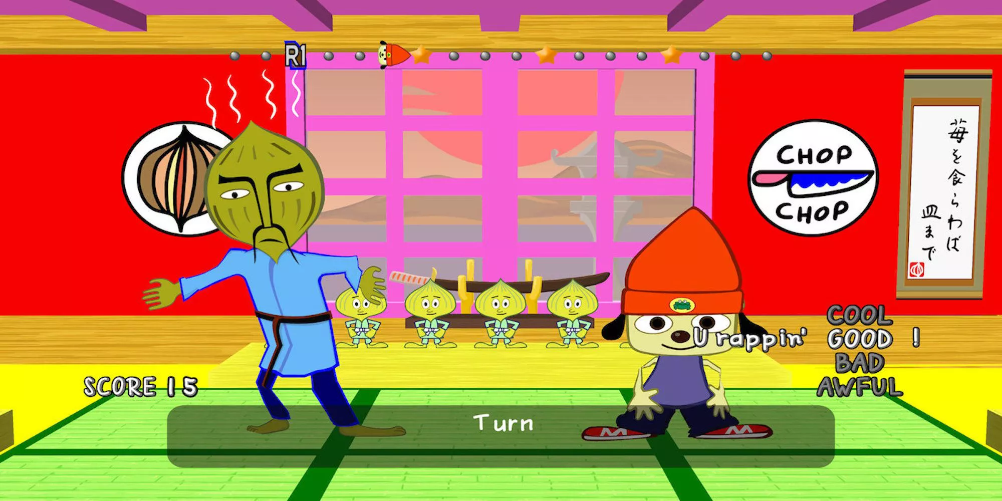 Chop Chop Master Onion tells PaRappa to turn in PaRappa the Rapper Remastered.
