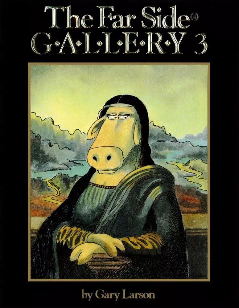 A painting of the Mona Lisa is tweaked to look like one of The Far Side cows.