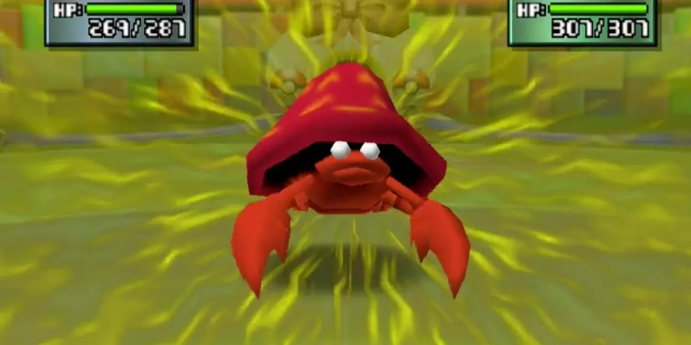 A Parasect uses Giga Drain in Pokemon Stadium 2.