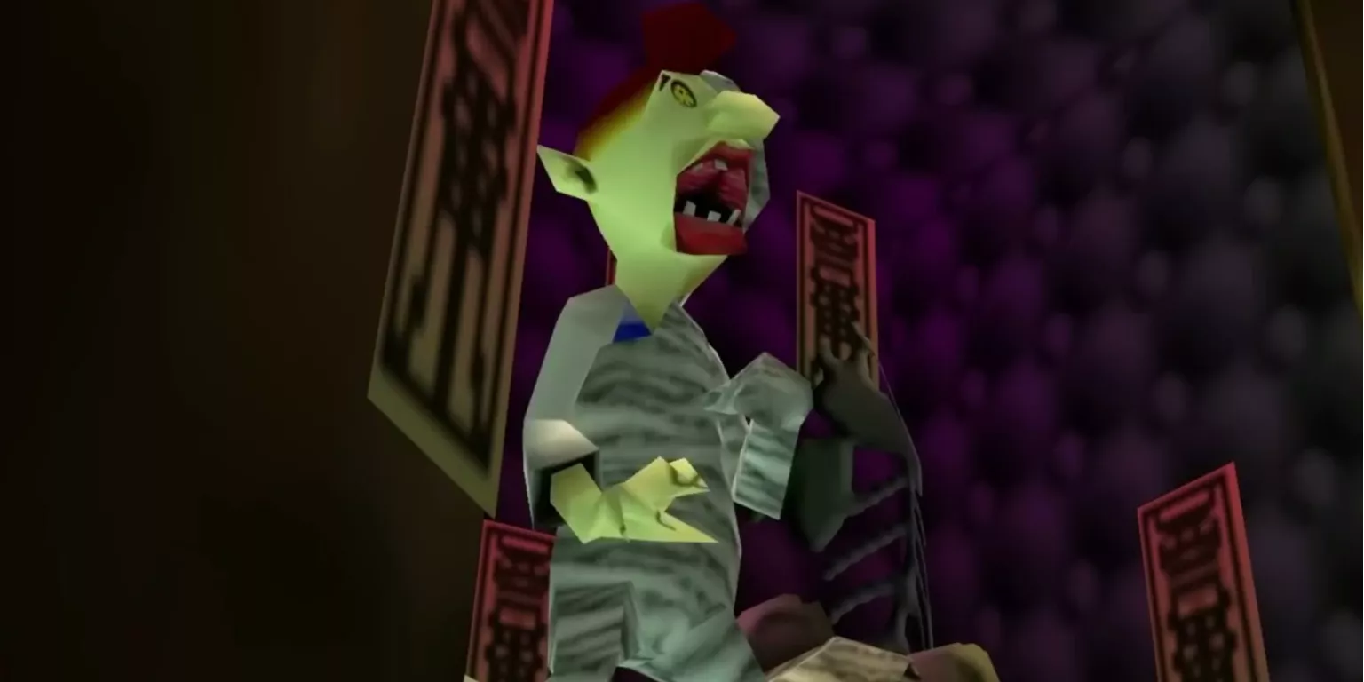 Pamela's father is cursed by a Gibdo in The Legend of Zelda: Majora's Mask.