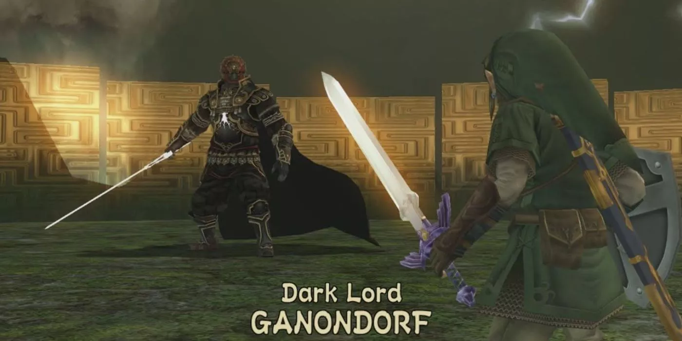 Ganondorf y Link se enfrentan en la pelea final en The Legend of Zelda: Twilight Princess.