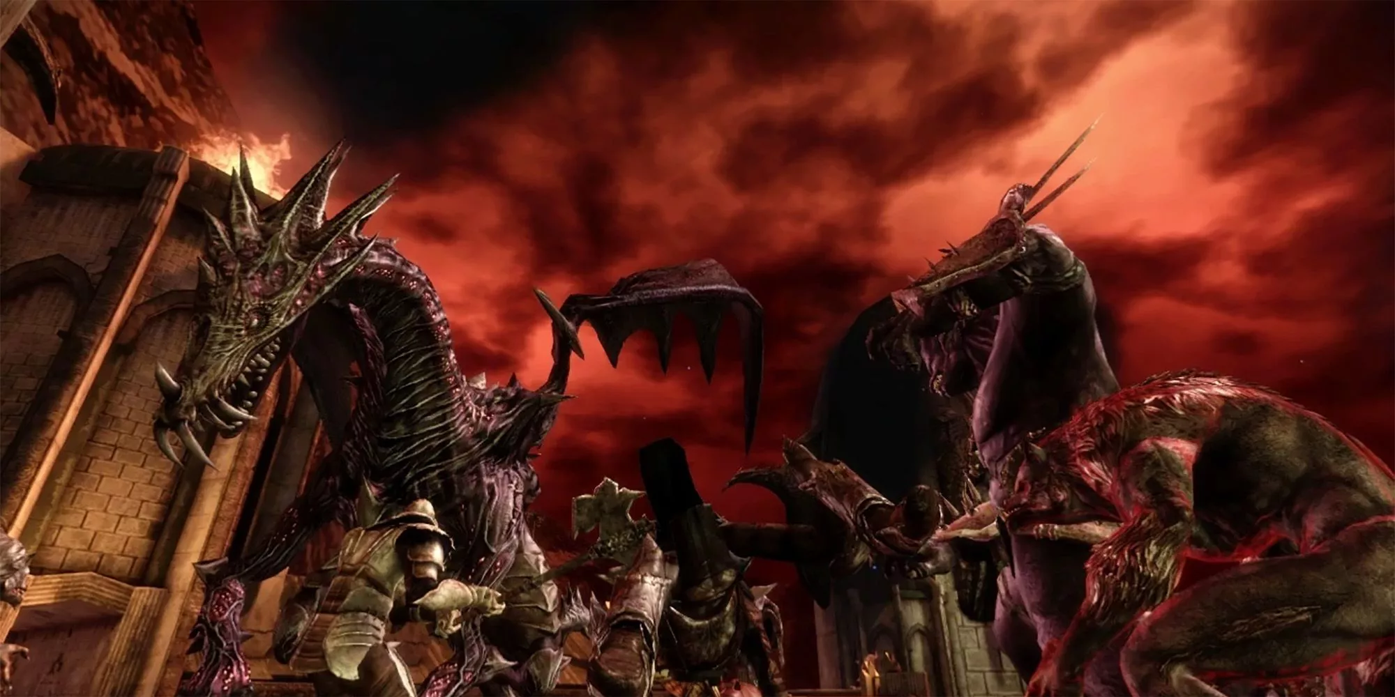 A screenshot shows a Dragon Age Origins Battle with Archdemon