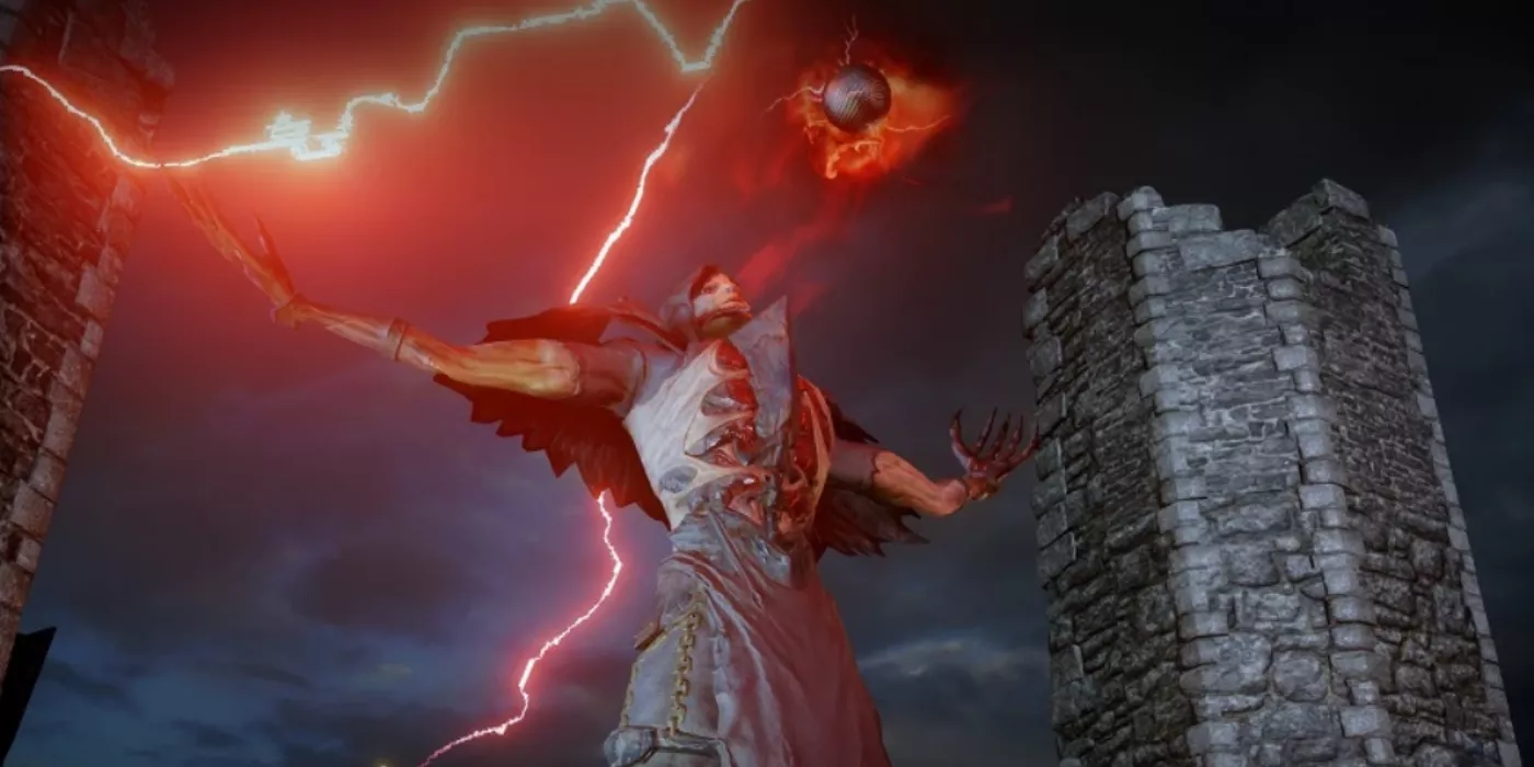 Corypheus is using a powerful weapon called the Orb in Dragon Age.