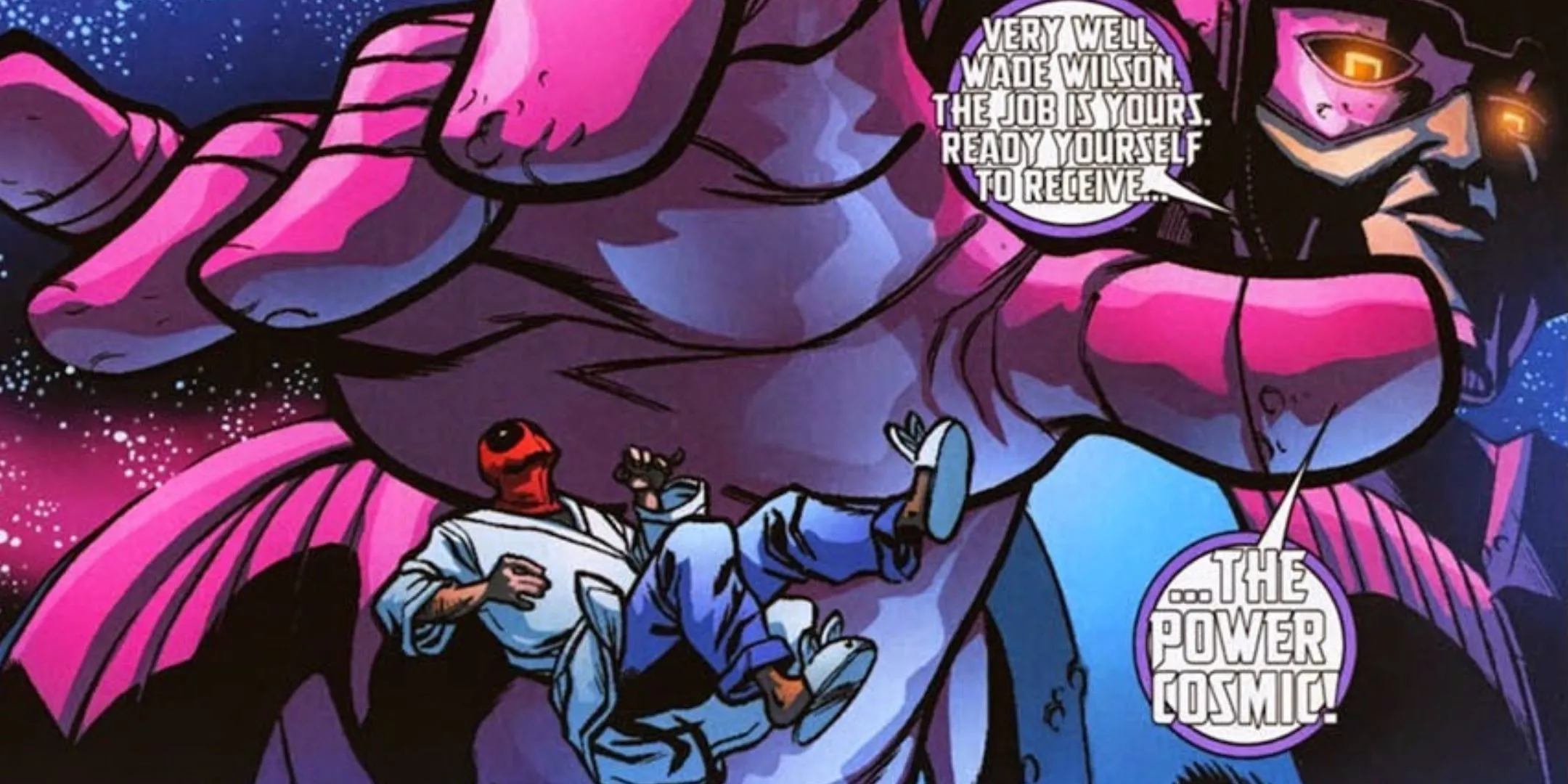 Galactus gives Deadpool the Power Cosmic