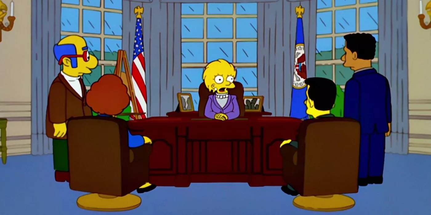 Lisa in the Oval Office in The Simpsons