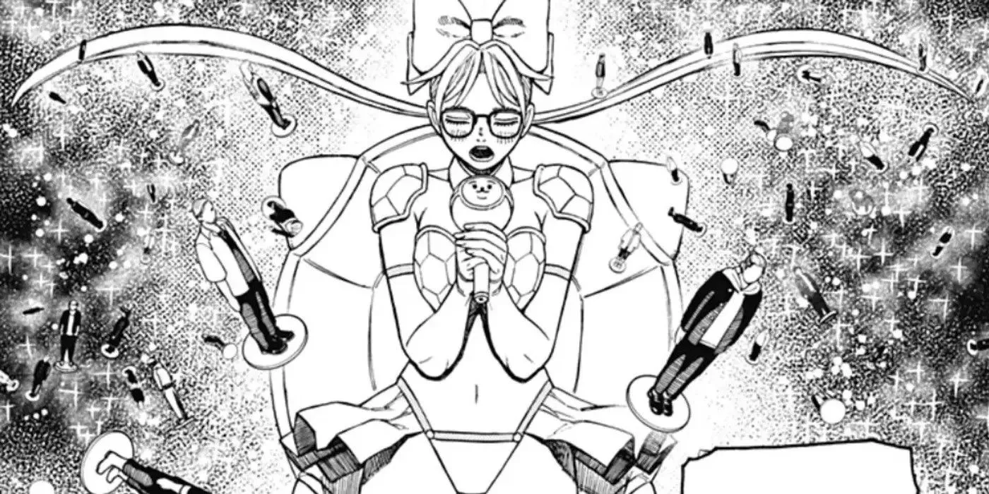 Rin Sawaki usando su manipulación de gravedad en Dandadan