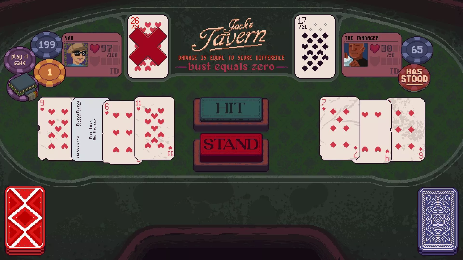 Cards on the table in Dungeons and Degenerate Gamblers