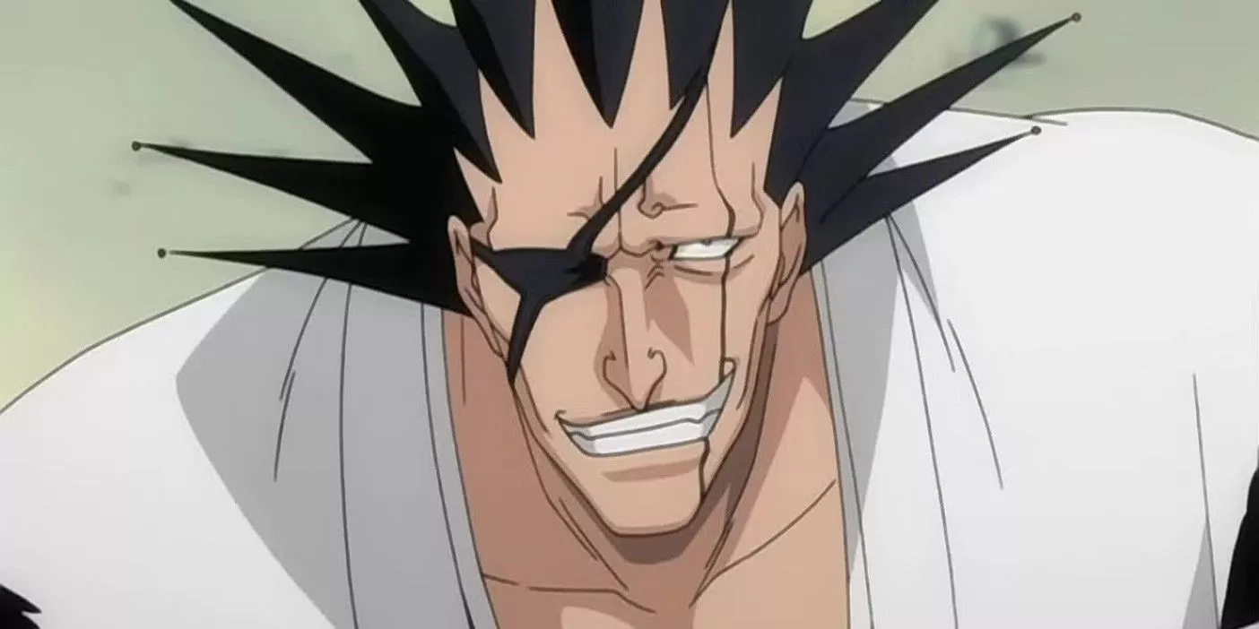 Kenpachi Zaraki smiles widely