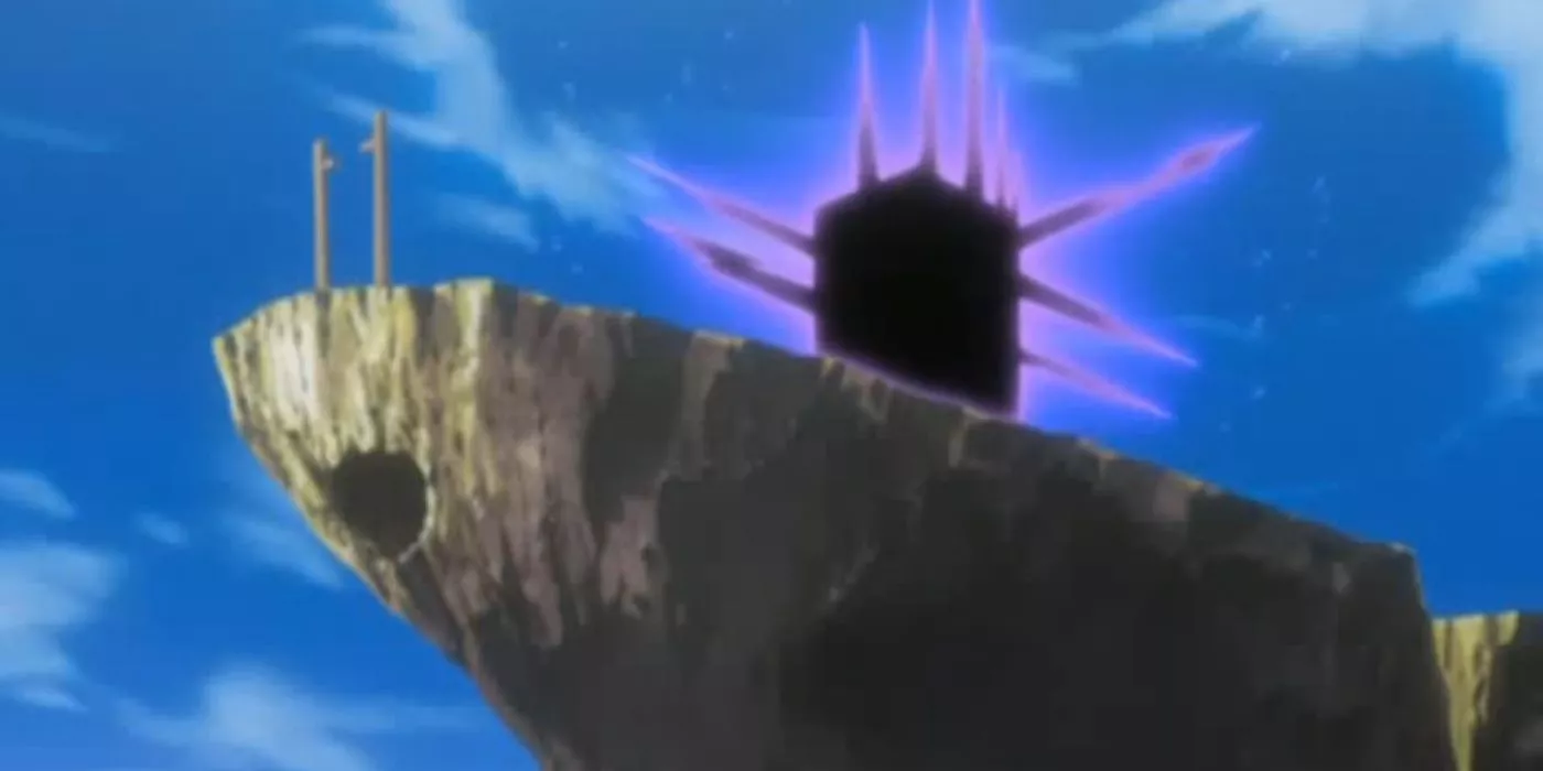 Kurohitsugi is cast on a clifftop.