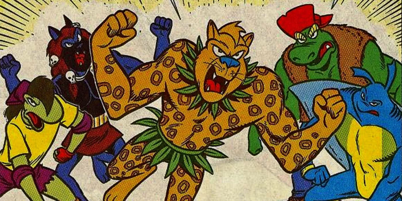 Jagwar with the rest of the MIghty Mutanimals from TMNT comics