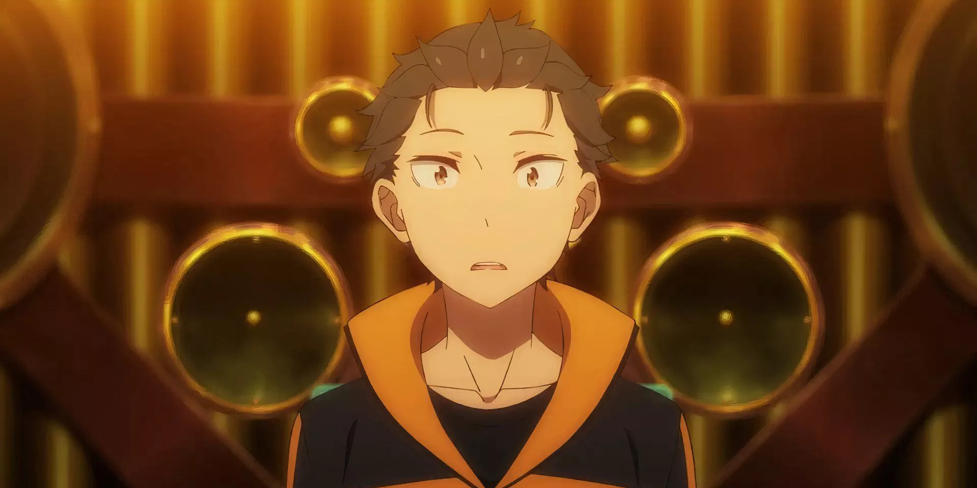 Subaru Natsuki se ve sorprendido en Re Zero