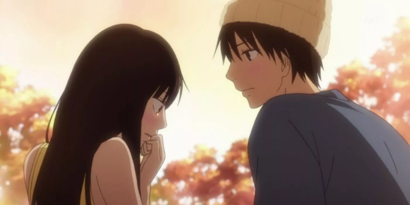 Sawako sonrojándose con Kazehaya en Kimi Ni Todoke: From Me To You.