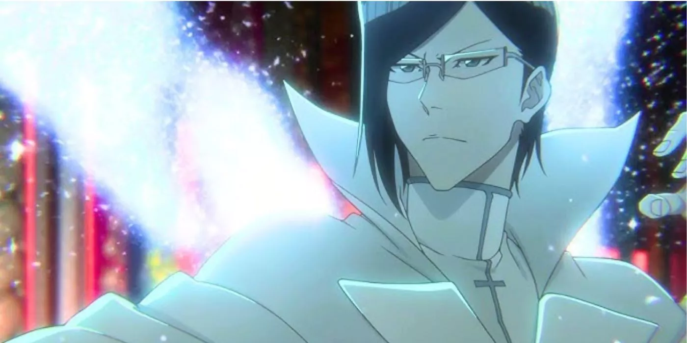 Uryu desata un poderoso ataque de Reishi para derrotar a Senjumaru en Bleach: The Thousand-Year Blood War.