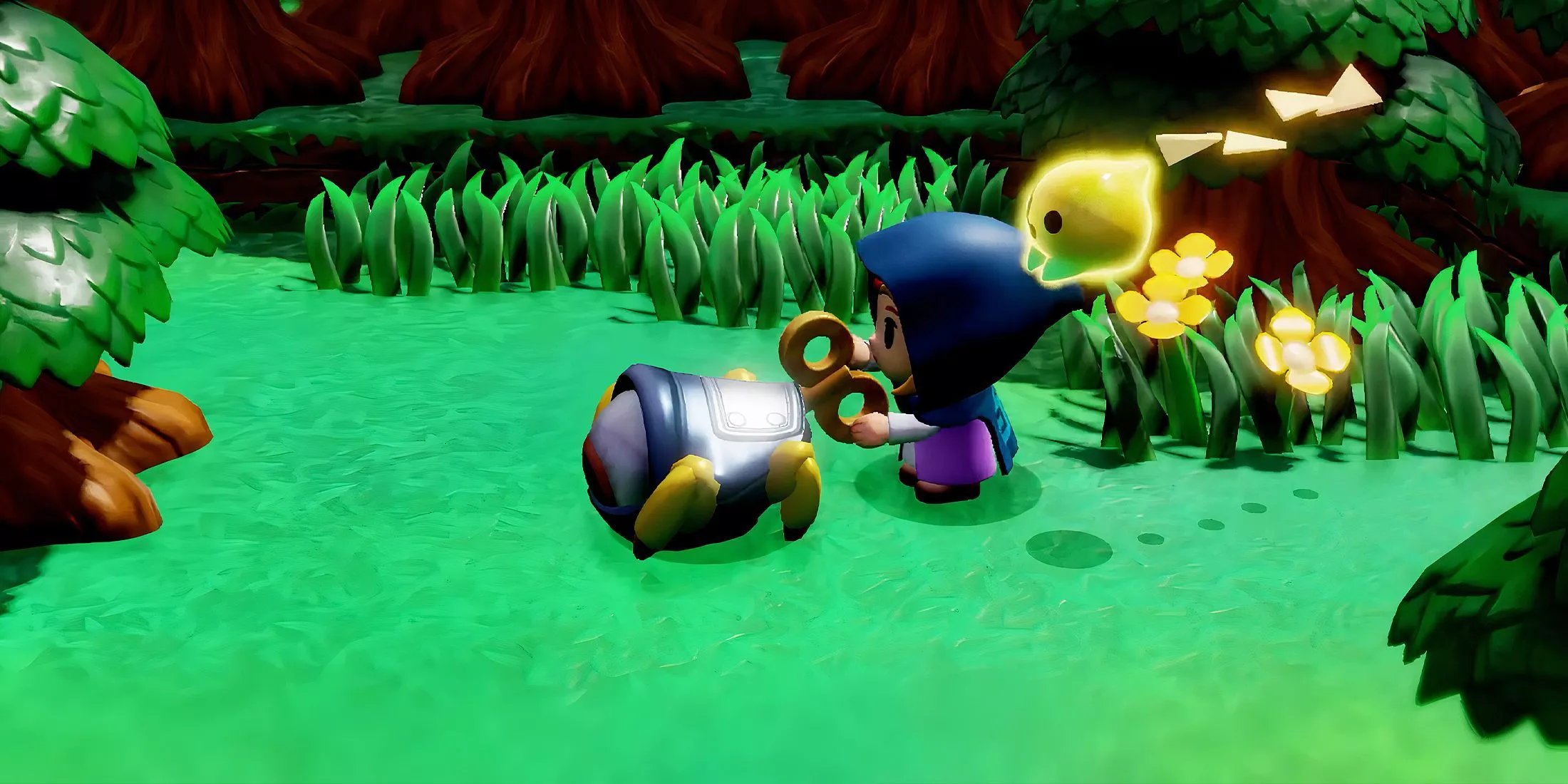 Zelda winding up a Techtite Automaton in The Legend of Zelda Echoes of Wisdom