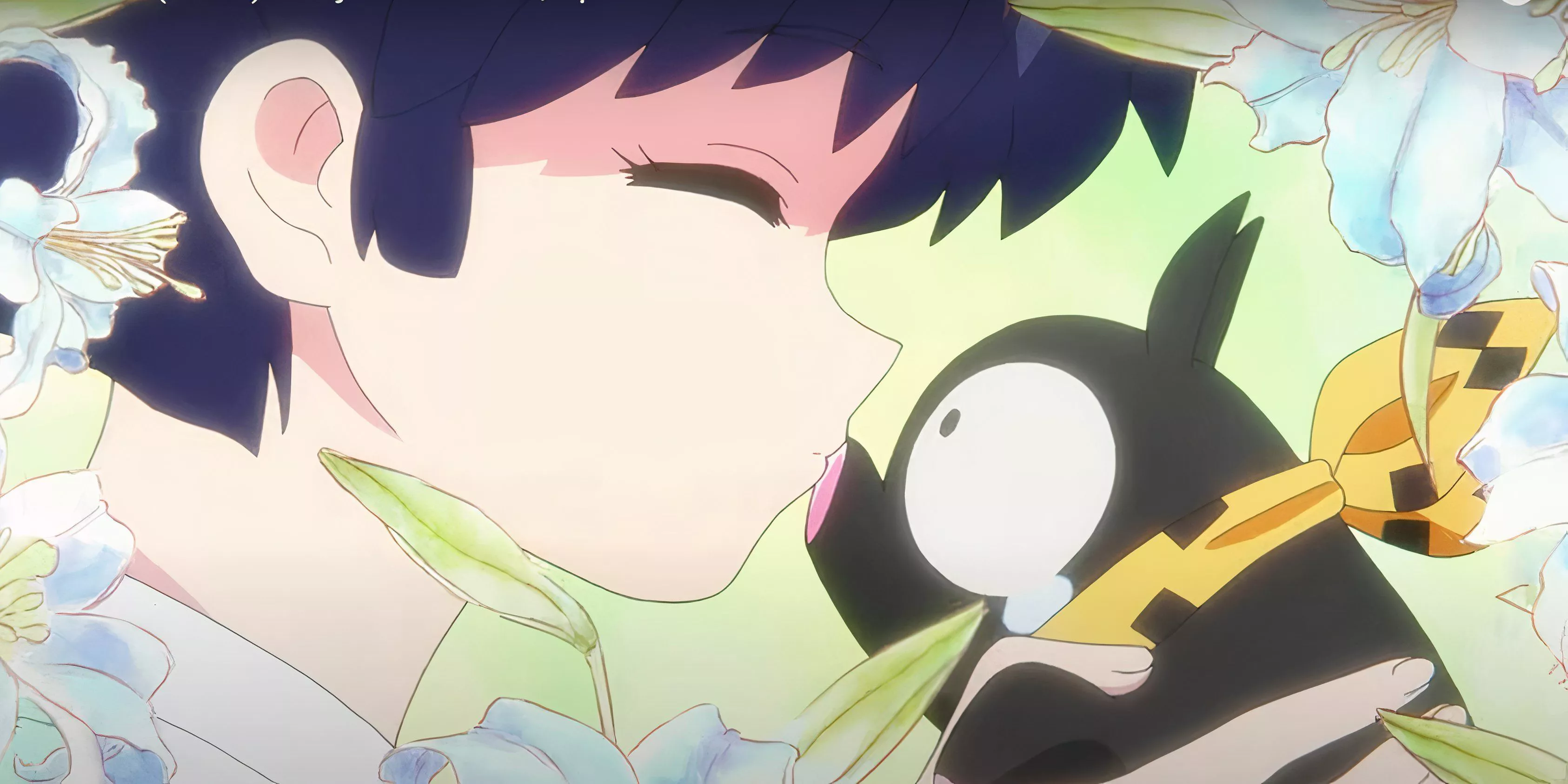 Akane Kisses P-Chan in Ranma 1/2.