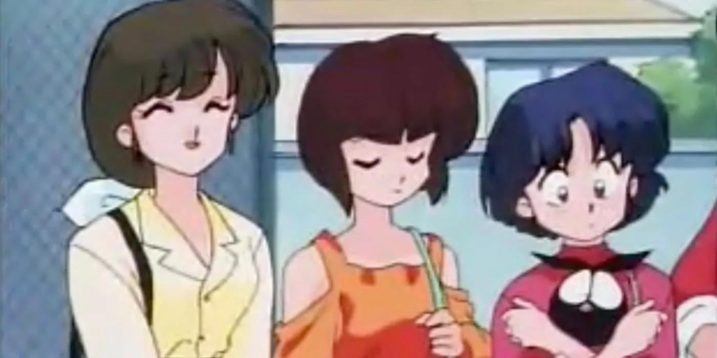 The Tendo sisters, lost in thought, in Ranma 1/2.
