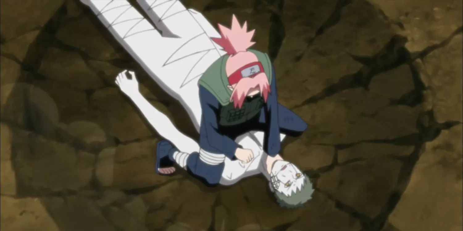 Sakura uncovers White Zetsu as the traitor and punches him in the Fourth Great Ninja War in Naruto Shippuden.
