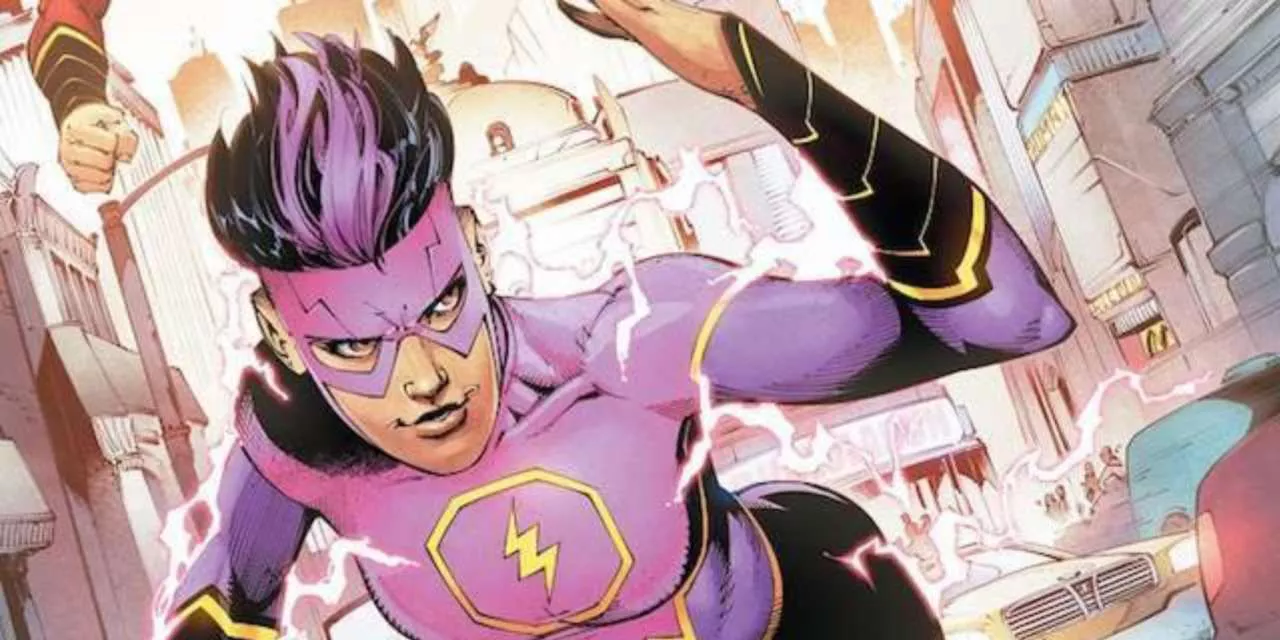 Avery Ho corriendo como el Flash de China de DC Comics.