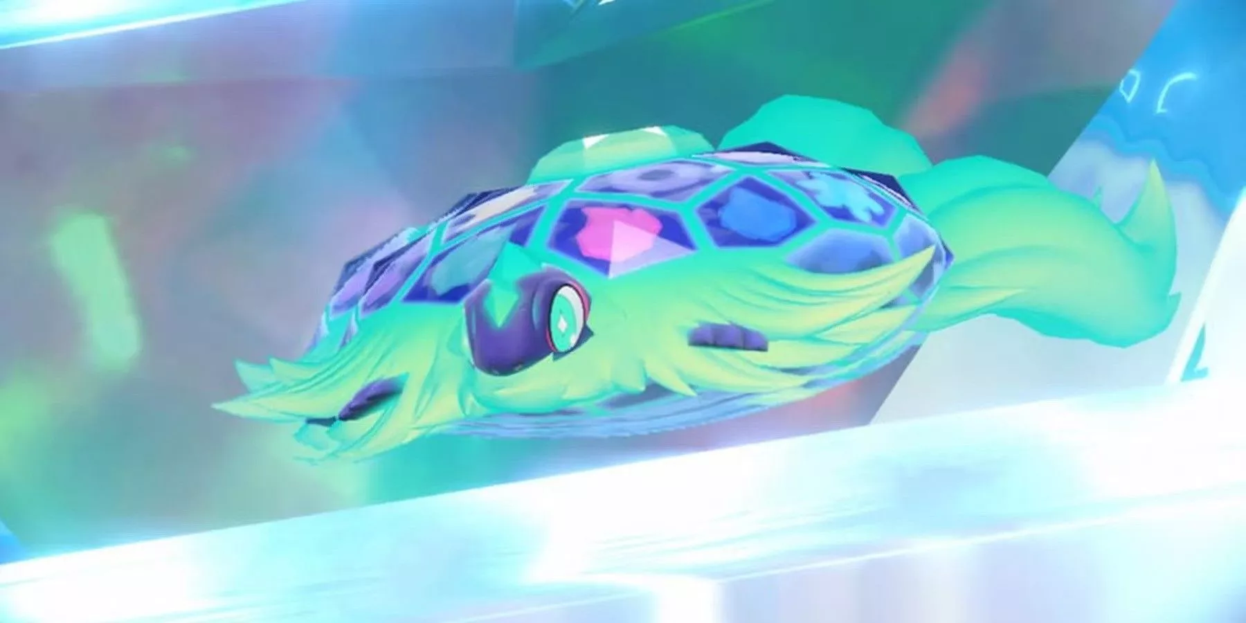 Terapagos swims in its Terastal Form in Pokemon Scarlet & Violet.