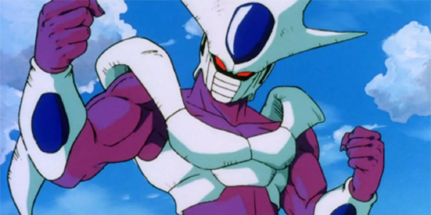 Cooler en su forma final se prepara para pelear contra Goku en Dragon Ball Z.