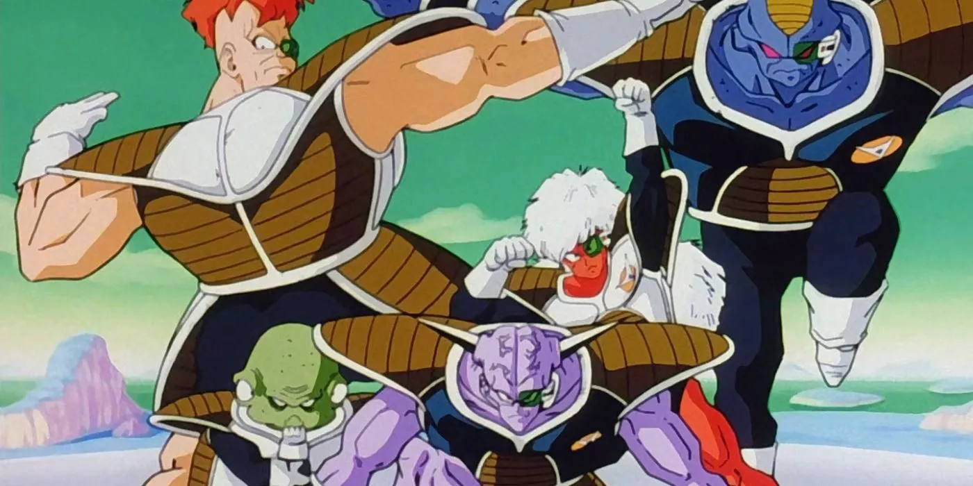 La Fuerza Ginyu posando junta desde el anime Dragon Ball Z