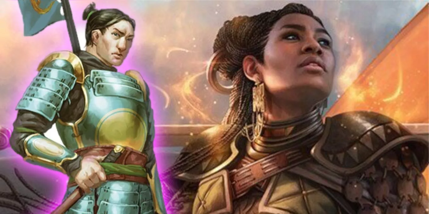 Collage de guerreros samurai de dnd