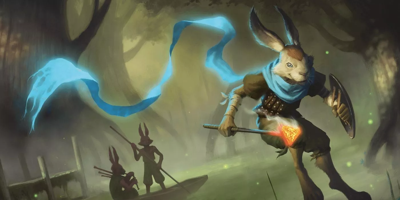 Los Harengon saltan en el Feywild en la campaña de DnD The Wild Beyond the Witchlight.