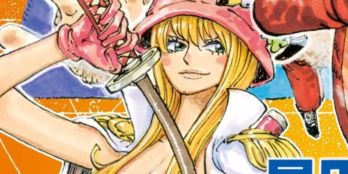La Contralmirante Kujaku empuñando su látigo en el manga de One Piece