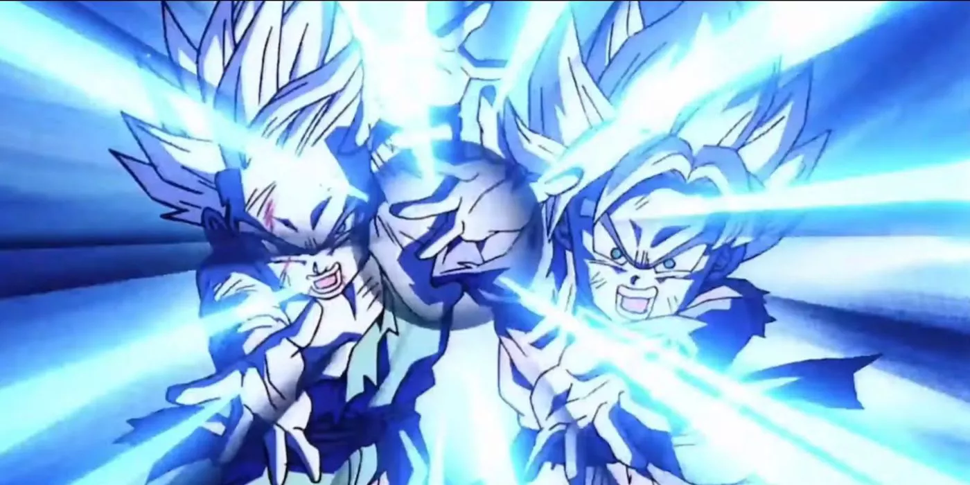 Goten and Trunks deliver a Kamehameha in Dragon Ball Z: Bio-Broly.