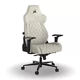 Corsair Tc500 Luxe Gaming Chair – Premium Breathable Fabric – Wide Seat – Five-Way Adjustable Armrests – Adjustable Built-In Lumbar Support – 90-160 Degree Recline – Frost