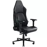 Razer Iskur V2 Gaming Chair: Adaptive Lumbar Support - Adjustable Lumbar Curve - High Density Foam Cushions - Reactive Seat Tilt &152-Degree Recline - 4D Armrests - Synthetic Leather - Black