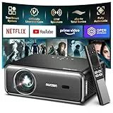 Aurzen Eazze D1 Pro Smart Projector With Wifi And Bluetooth, Netflix Official, 20W Speakers, Dolby Audio & Dbx-Tv Total Sonics, Auto Focus & Keystone, Native 1080P Portable Outdoor Movie Projector