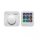 Logitech Mx Creative Console - 9 Customizable Lcd Keys, Control Dial For Graphic Design, Video Editing, Control Adobe, Zoom, Spotify And More - Pale Grey, With 3-Months Adobe Creative Cloud Membership