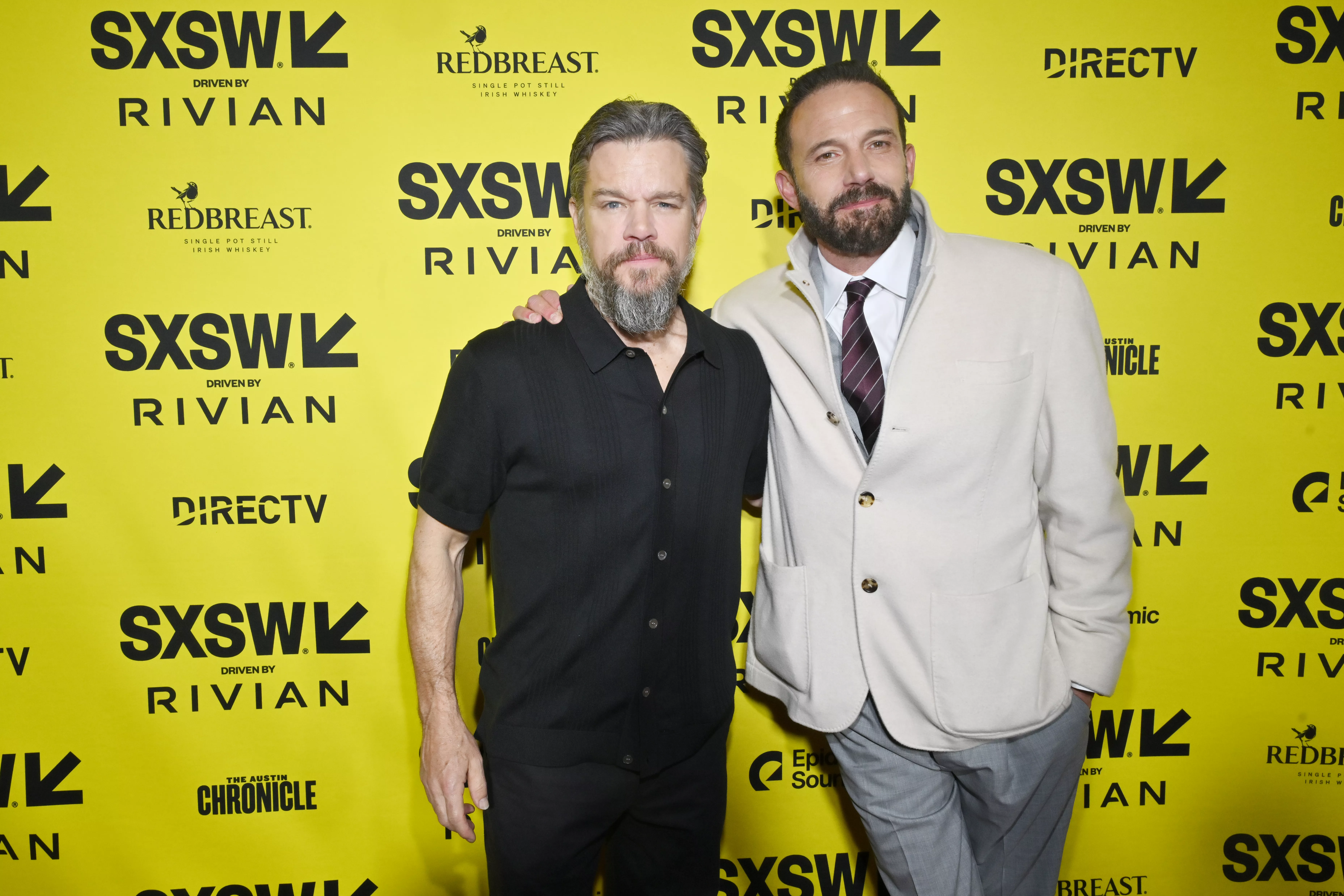Matt Damon, Ben Affleck en la premiere de 'The Accountant 2' durante la Conferencia y Festivales SXSW en el Paramount Theatre el 8 de marzo de 2025 en Austin, Texas.