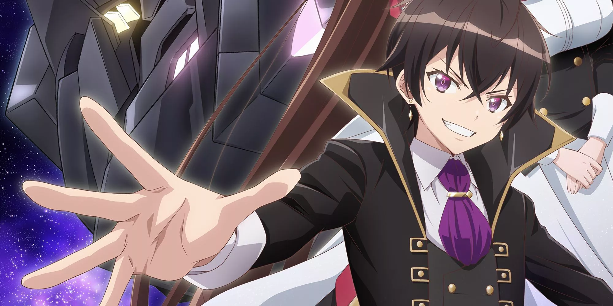 Liam from I'm The Evil Lord Of An Intergalactic Empire with his hand outstretched.