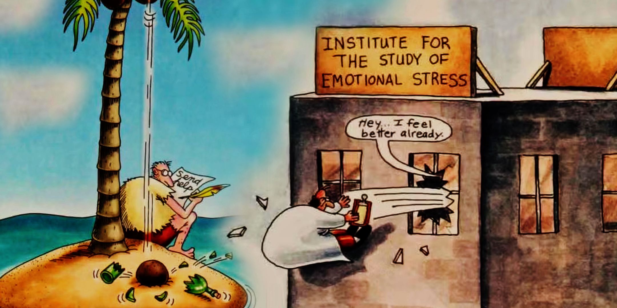 10 cómics hilarantes de The Far Side de 1980 sobre personas que están totalmente condenadas