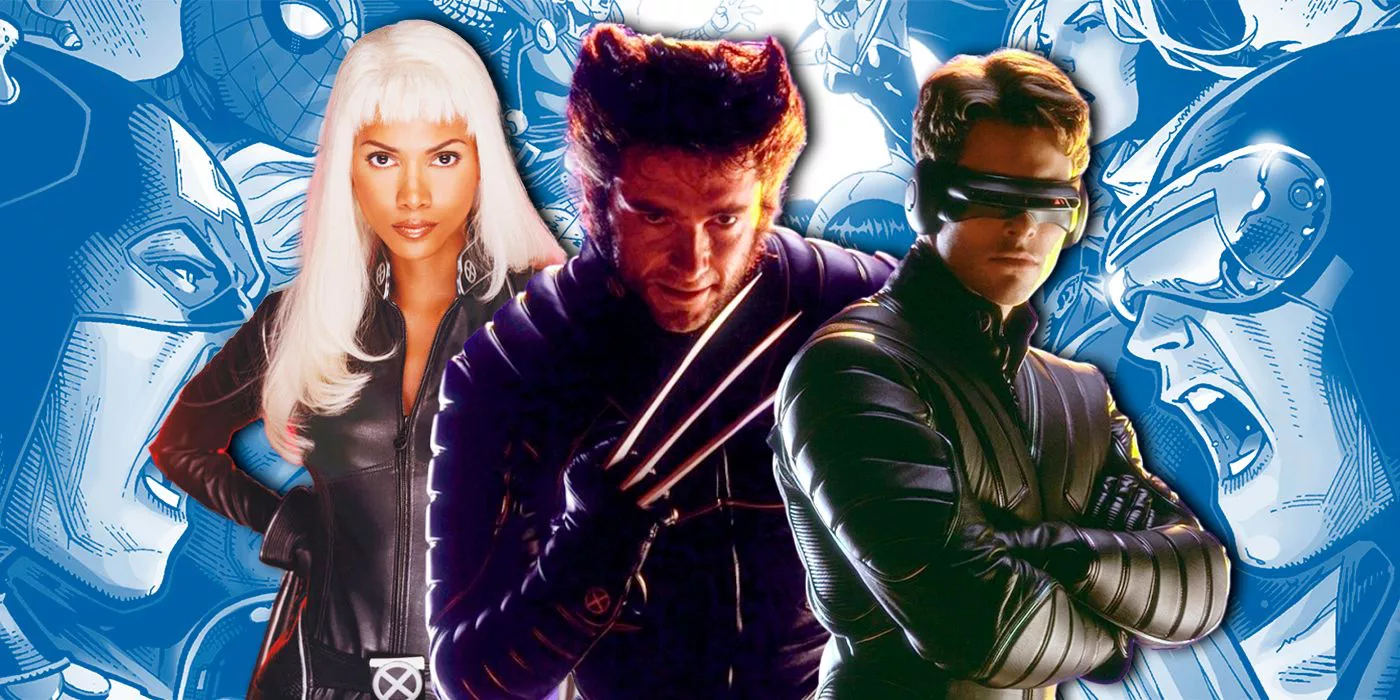 live-action X-Men mixed with the comic Avengers vs. X-Men on the background
