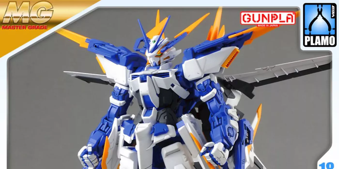 Un kit de modelo Master Grade Blue Frame Astray.