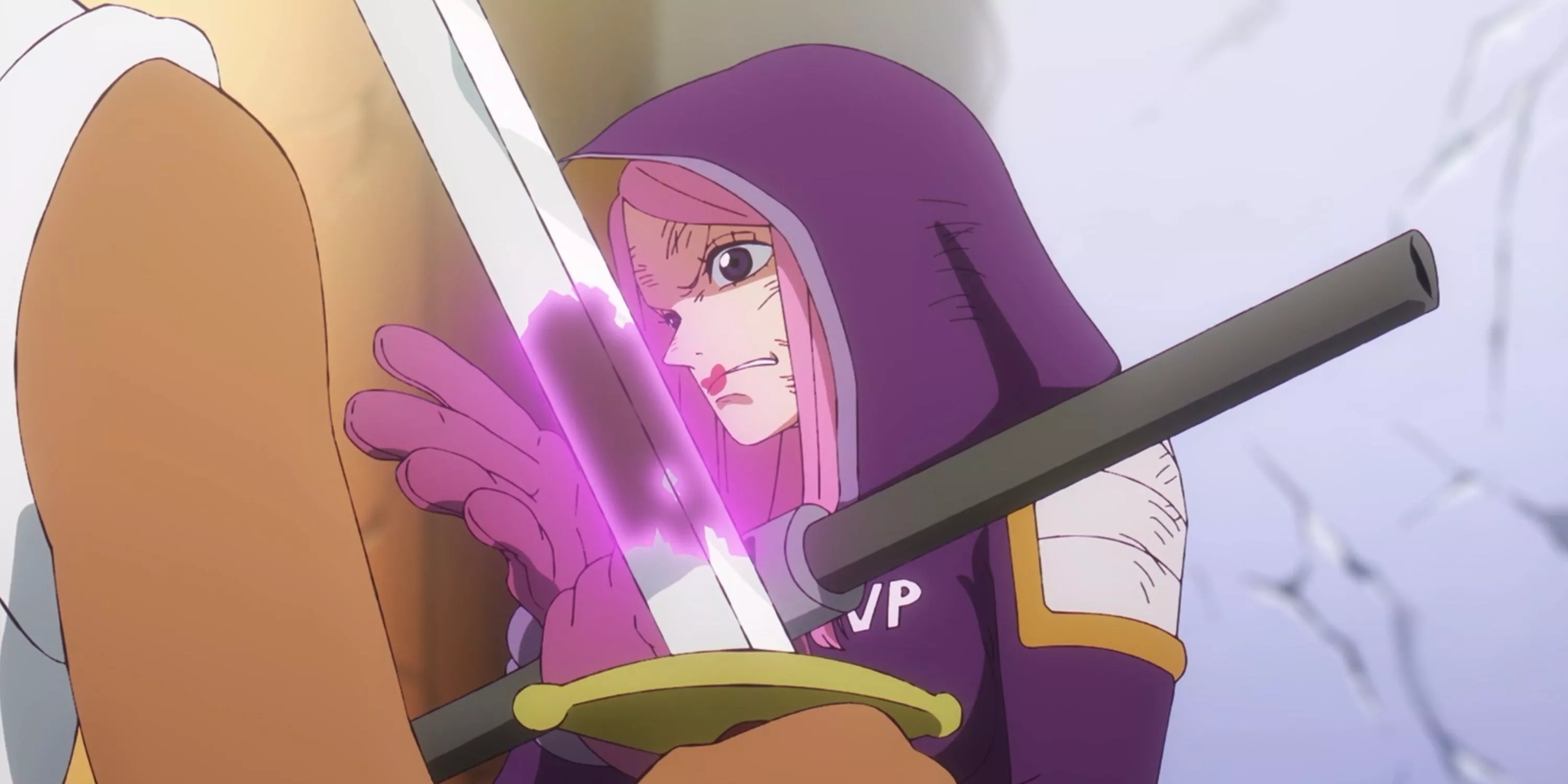 Jewelry Bonney usa su Fruta del Diablo para romper la espada de un Marine